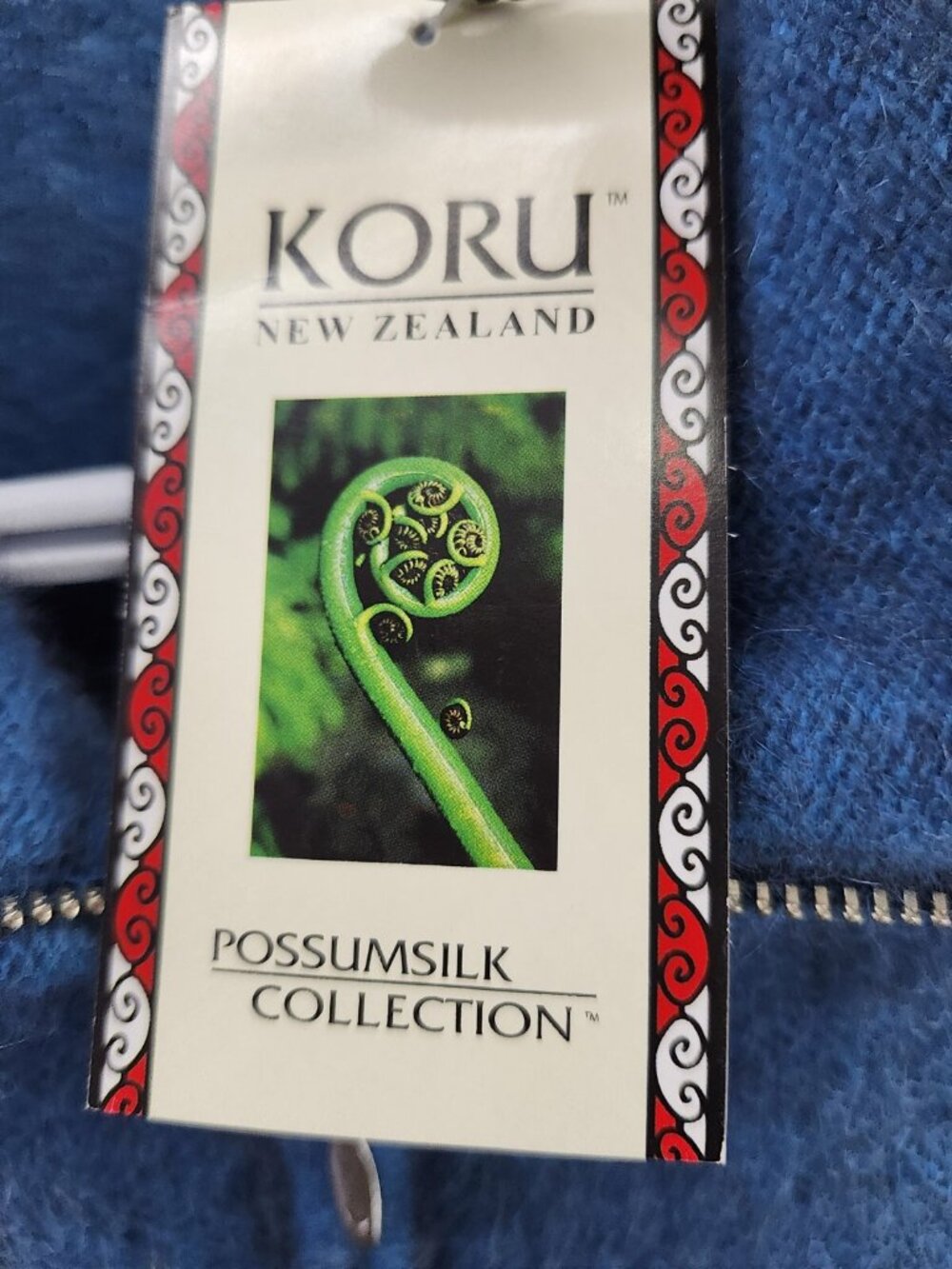 Koru New Zealand Ko478 Possumsilk Zip Jacket Size L Pacific Blue - Picture 3 of 7